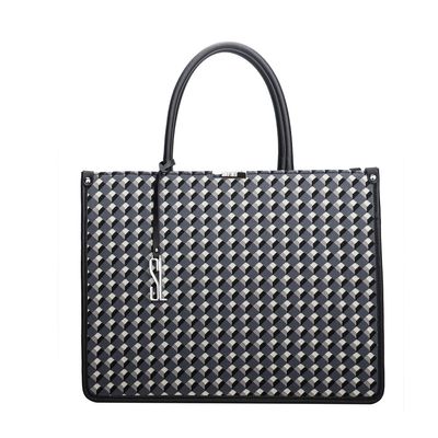 Bolsa Grande Knit Cubos Preta