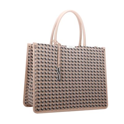 Bolsa Grande Knit Cubos Bege