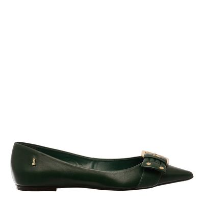 Sapatilha Napa Confort Fivela Verde