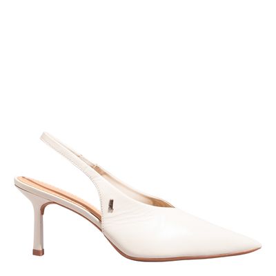 Scarpin Couro Pelica Soft New Marfim