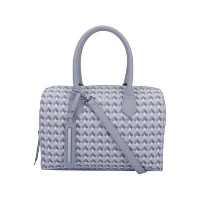 Bolsa Baú Risco Cubos Cinza