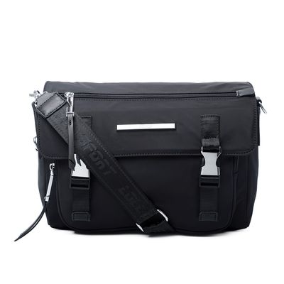 Bolsa Carteiro Nylon Zíper Preta