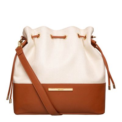Bolsa Bucket Linho Caramelo