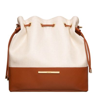 Bolsa Bucket Linho Caramelo