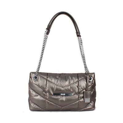 Bolsa Puffer Nylon Corrente Cinza