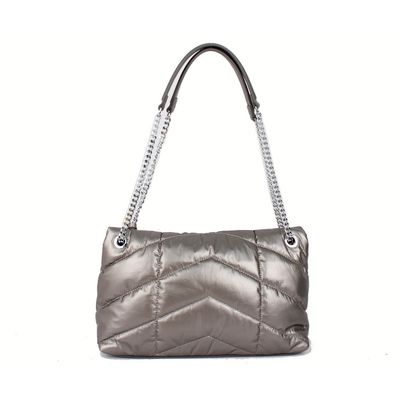 Bolsa Puffer Nylon Corrente Cinza