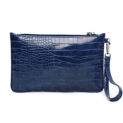 Clutch Croco Envernizada Azul
