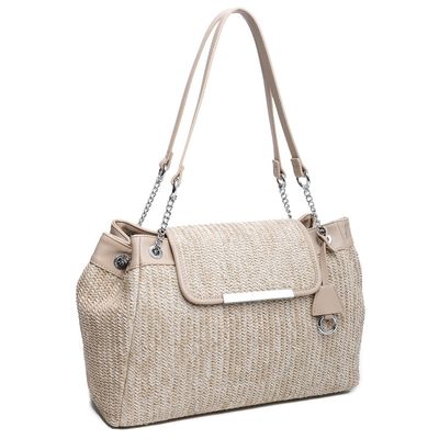 Bolsa Palha Corrente Bege