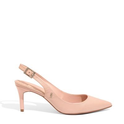 Scarpin slingback salto médio rosa