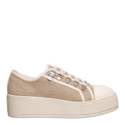 Tênis Linho Flatform Bege