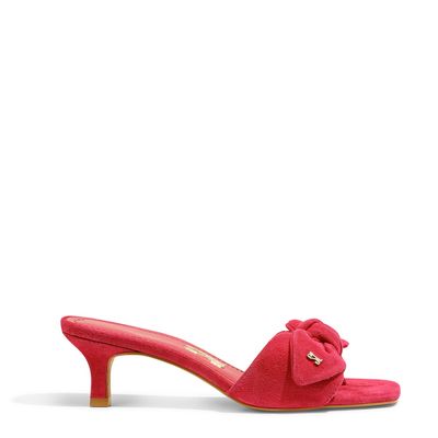 Mule Acamurçada Bico Quadrado Rosa