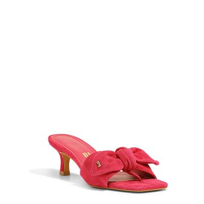 Mule Acamurçada Bico Quadrado Rosa