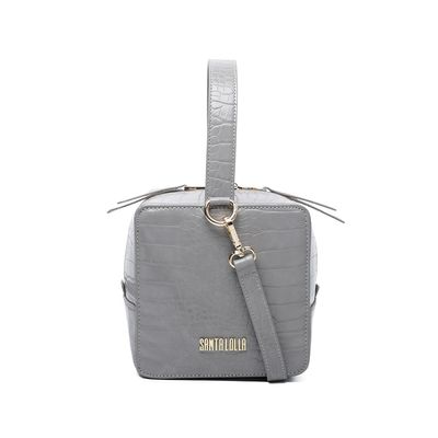 Bolsa Croco Quadrada Cinza