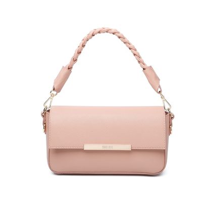 Bolsa Baguete Risco Média Nude Rosado