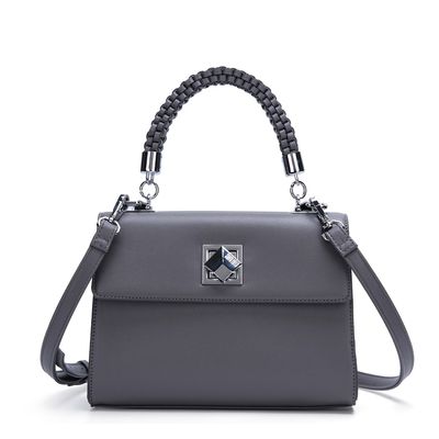 Bolsa Média Trançada Cubo Cinza