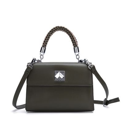 Bolsa Média Trançada Cubo Verde