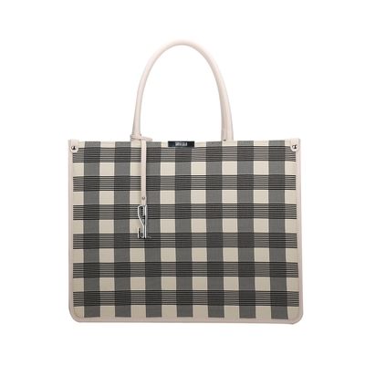 Bolsa Grande Knit Vichy Preta
