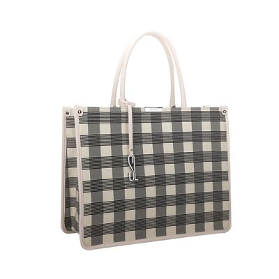 Bolsa Grande Knit Vichy Preta