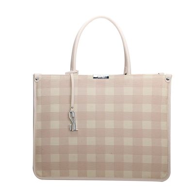 Bolsa Grande Knit Vichy Rosa