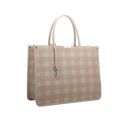 Bolsa Grande Knit Vichy Rosa