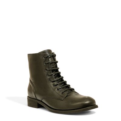Bota Coturno Preta Couro Cano Baixo