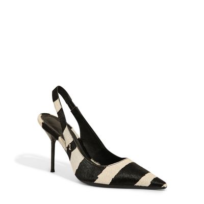 Scarpin Slingback Pelo Zebra Preto