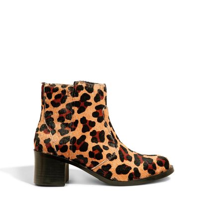 Bota Animal Print Pelo Salto Bloco