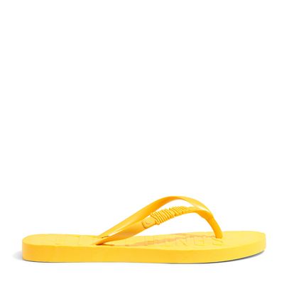 Flip Flop Amarelo Borracha Bico Redondo