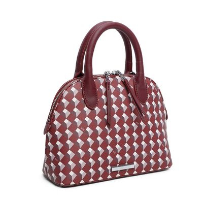Bolsa Média Meia Lua Cubos Vinho