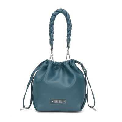Bolsa Bucket Pequena Trançada Verde