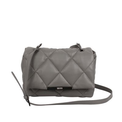 Bolsa Puffer Matelassê Cinza Transversal