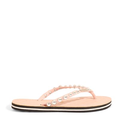 Flip Flop New Couro Pelica Soft Metal Rosa