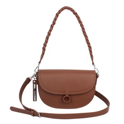 Bolsa Média Trançada Marrom