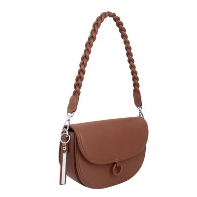 Bolsa Média Trançada Marrom