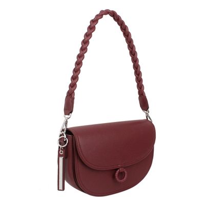 Bolsa Média Trançada Vinho