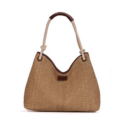 Bolsa Grande Tramado Alça De Ombro Bege