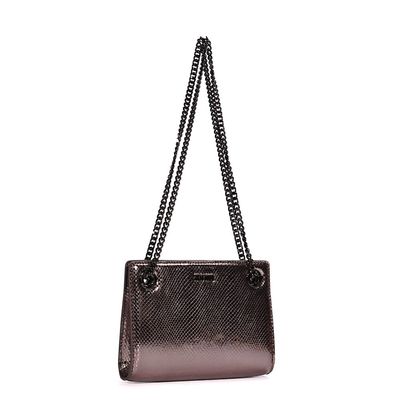 Bolsa Transversal Metalizado Cinza Grafite