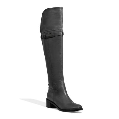 Bota Preta Couro Cano Alto