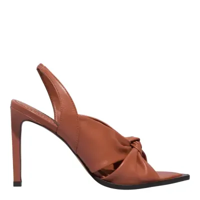 Peep Toe Couro Pelica Soft Safari