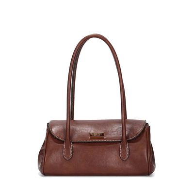 Bolsa Material Rustico Marrom Terracota Alça De Ombro