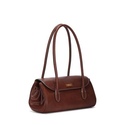 Bolsa Material Rustico Marrom Terracota Alça De Ombro