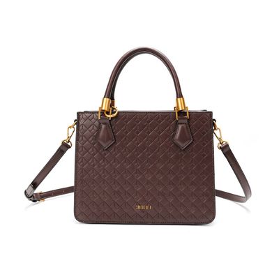 Bolsa Tote Soft Cubos Marrom Dark Alça Dupla