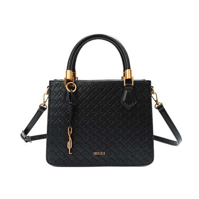 Bolsa Tote Soft Cubos Preta Alça Dupla