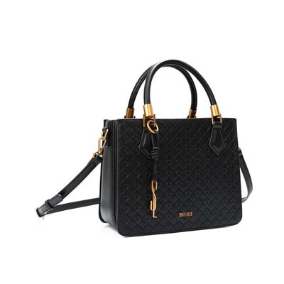 Bolsa Tote Soft Cubos Preta Alça Dupla