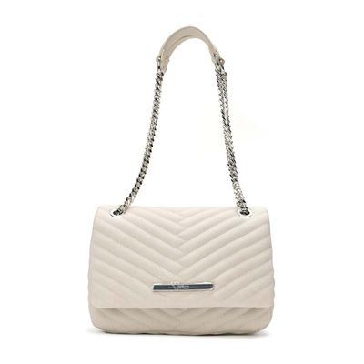 Bolsa Soft Cinza Alça De Ombro Corrente