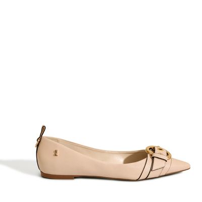 Sapatilha Napa Confort Fivela Off White