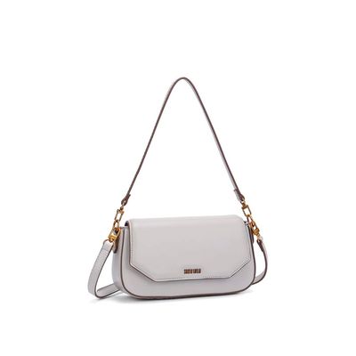 Bolsa Baguete Média Soft Cinza Granito Alça De Ombro