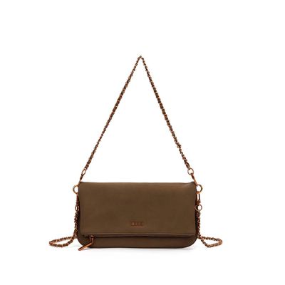 Bolsa Material Nobuck  Verde Alça De Ombro Corrente