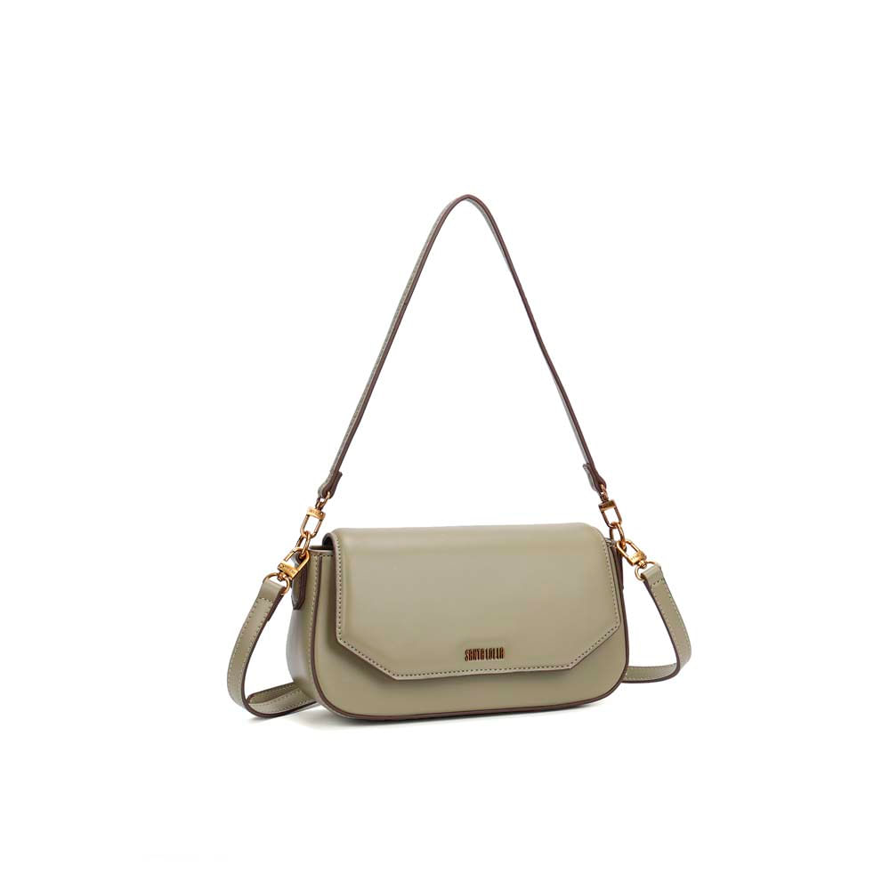 Bolsa Baguete Média Soft Verde Pistache Alça De Ombro - Santa Lolla