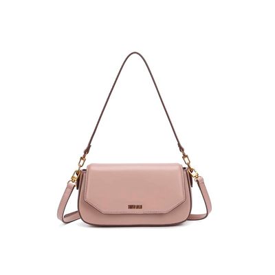 Bolsa Baguete Média Soft Rosa Alça De Ombro